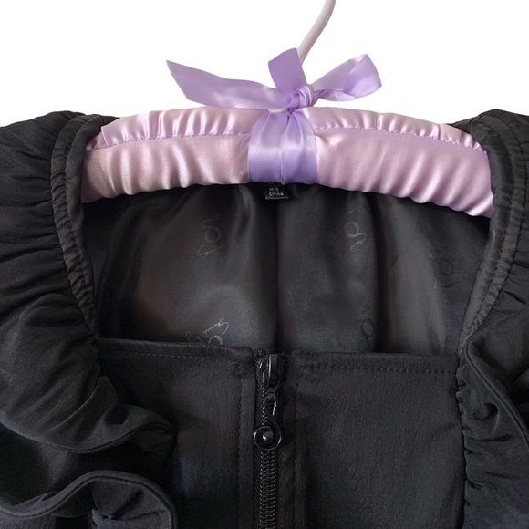 SAMUEL DONG BLACK STRETCHY RUFFLE SLEEVELESS MINI DRESS BLACK COCKTAIL DRESS - Picture 11 of 15